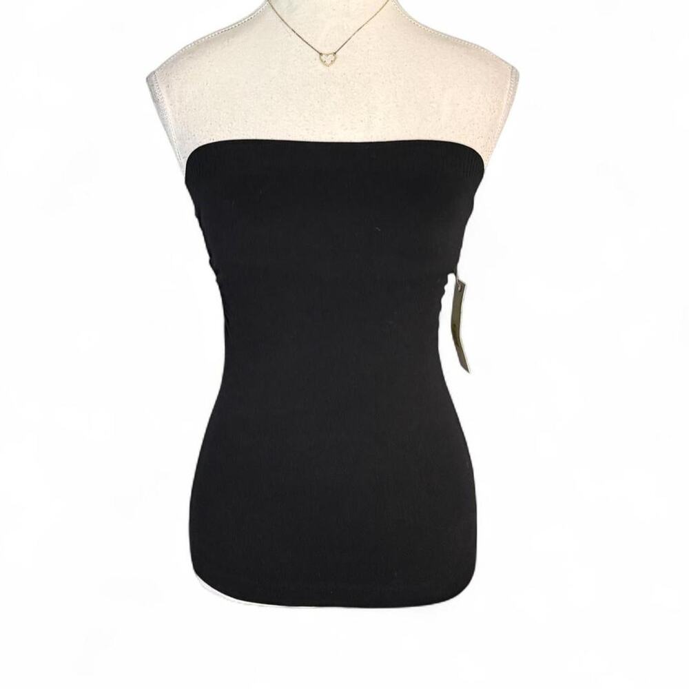 Y2K Black Fitted full length Sleevless top NWT Los Angeles lip stick one size